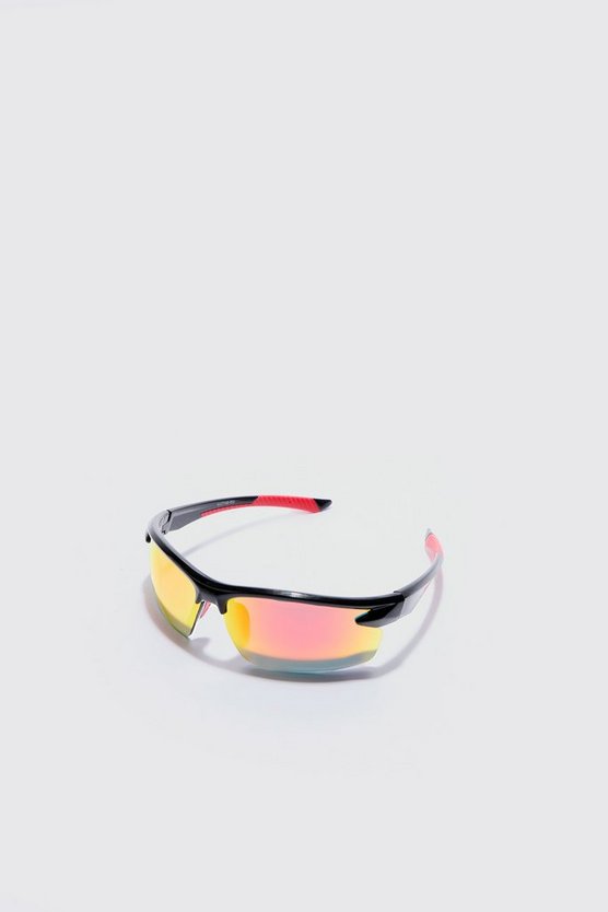 Rahmenlose Racer-Sonnenbrille in Rot