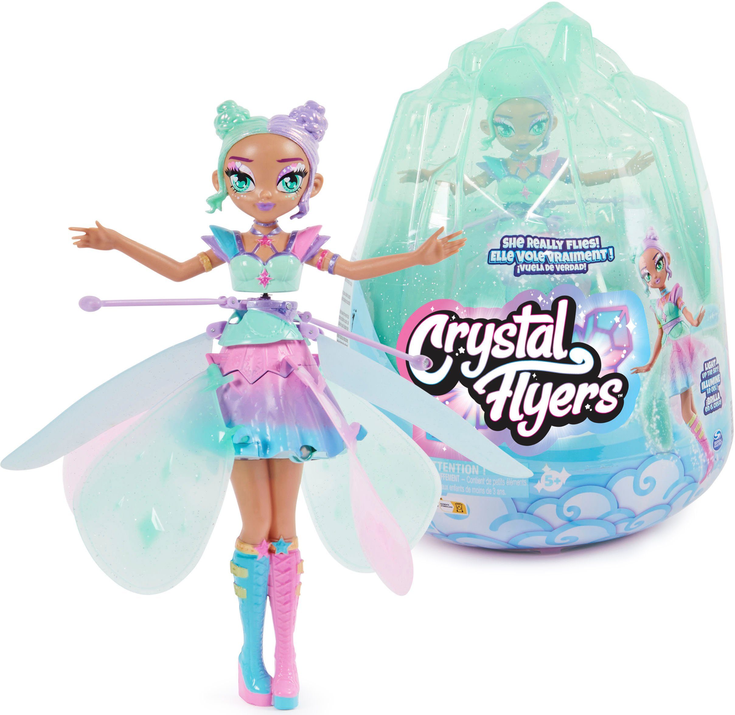Spin Master Spielfigur Hatchimals, Crystal Flyers, Kawaii, die fliegende Fee