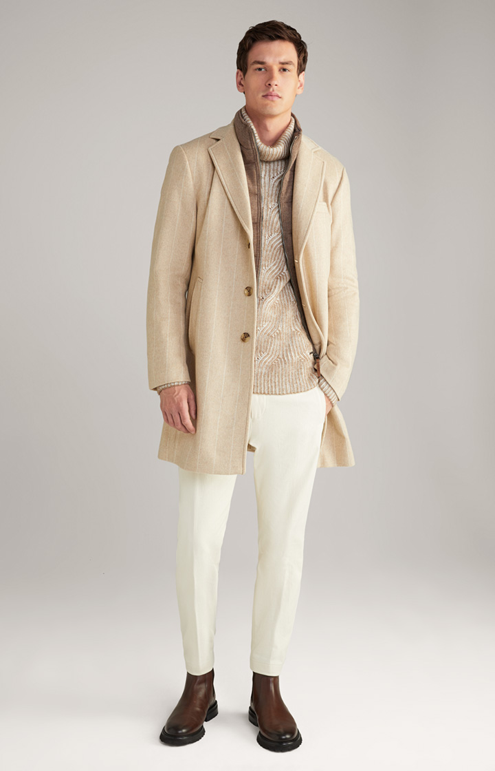 Mantel Morris in Beige gestreift
