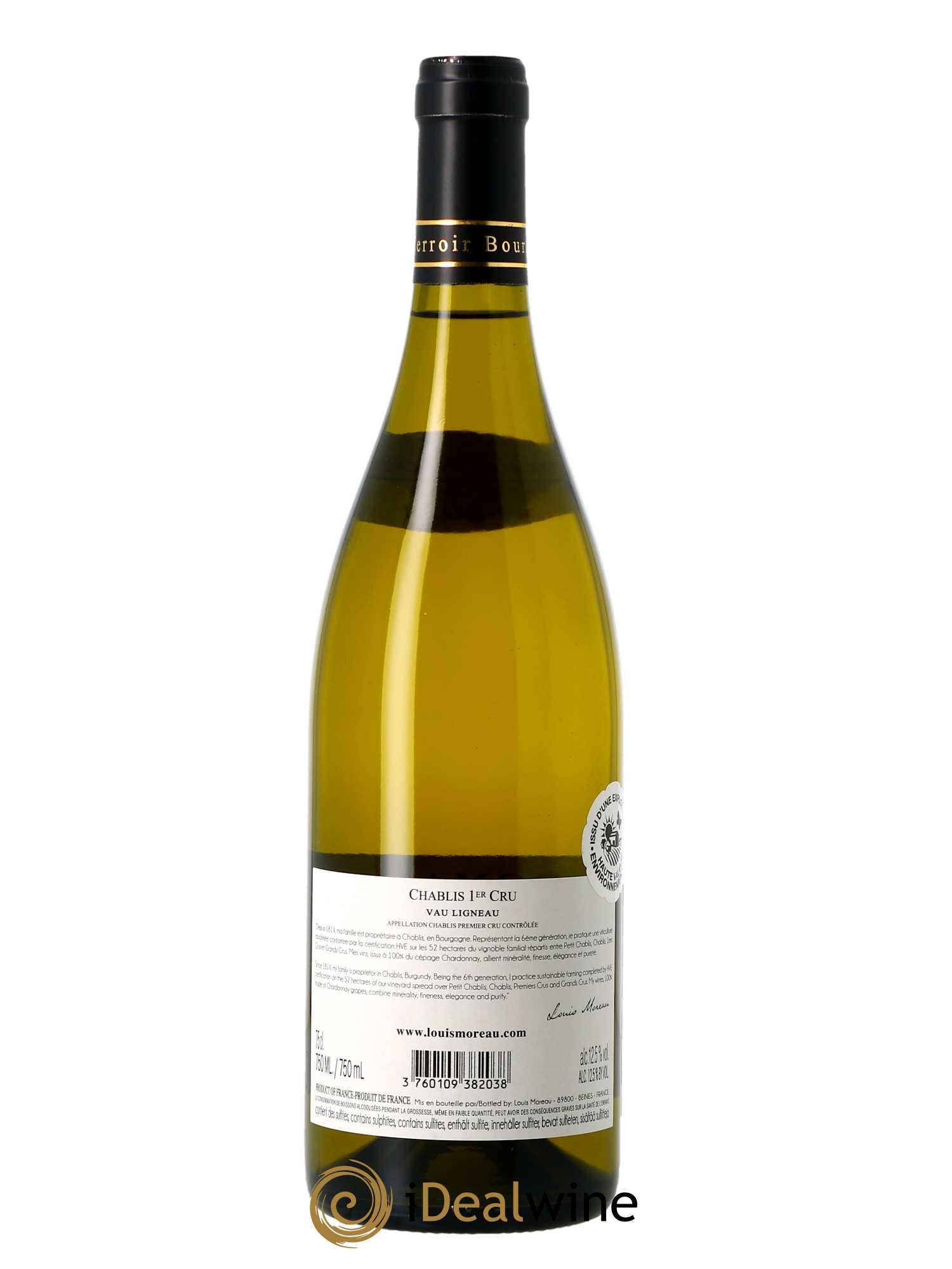 Chablis 1er Cru Vau Ligneau (anciennement Vaulignot) Louis Moreau  2021 - Lot de 1 Bouteille