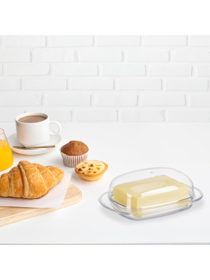 relaxdays 3 x Butterdose in Transparent - (B)18,5 x (H)6,5 x (T)12,5 cm günstig kaufen onesize