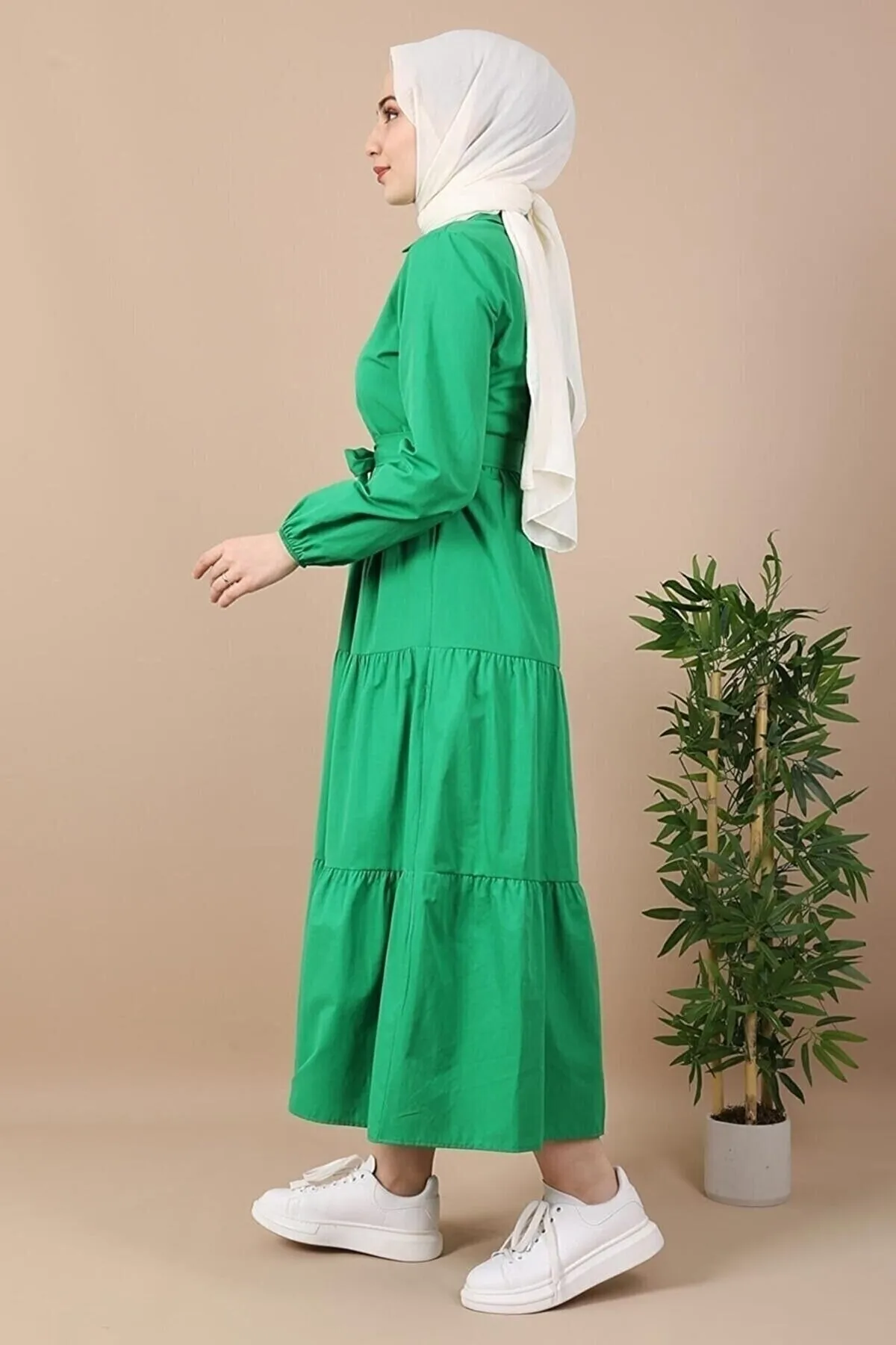 VOLT CLOTHİNG  Kleid mit Hemdkragen und Knöpfen