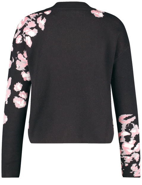 Pullover mit platziertem Floral-Jacquard