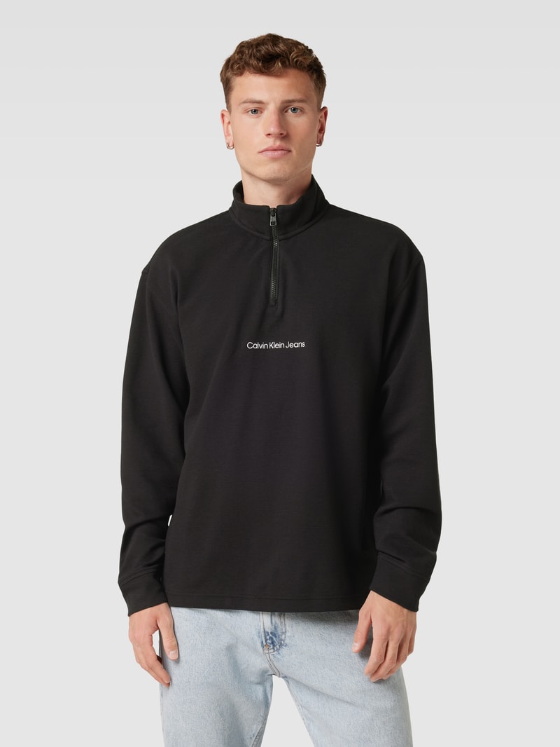 Longsleeve mit Stehkragen in black