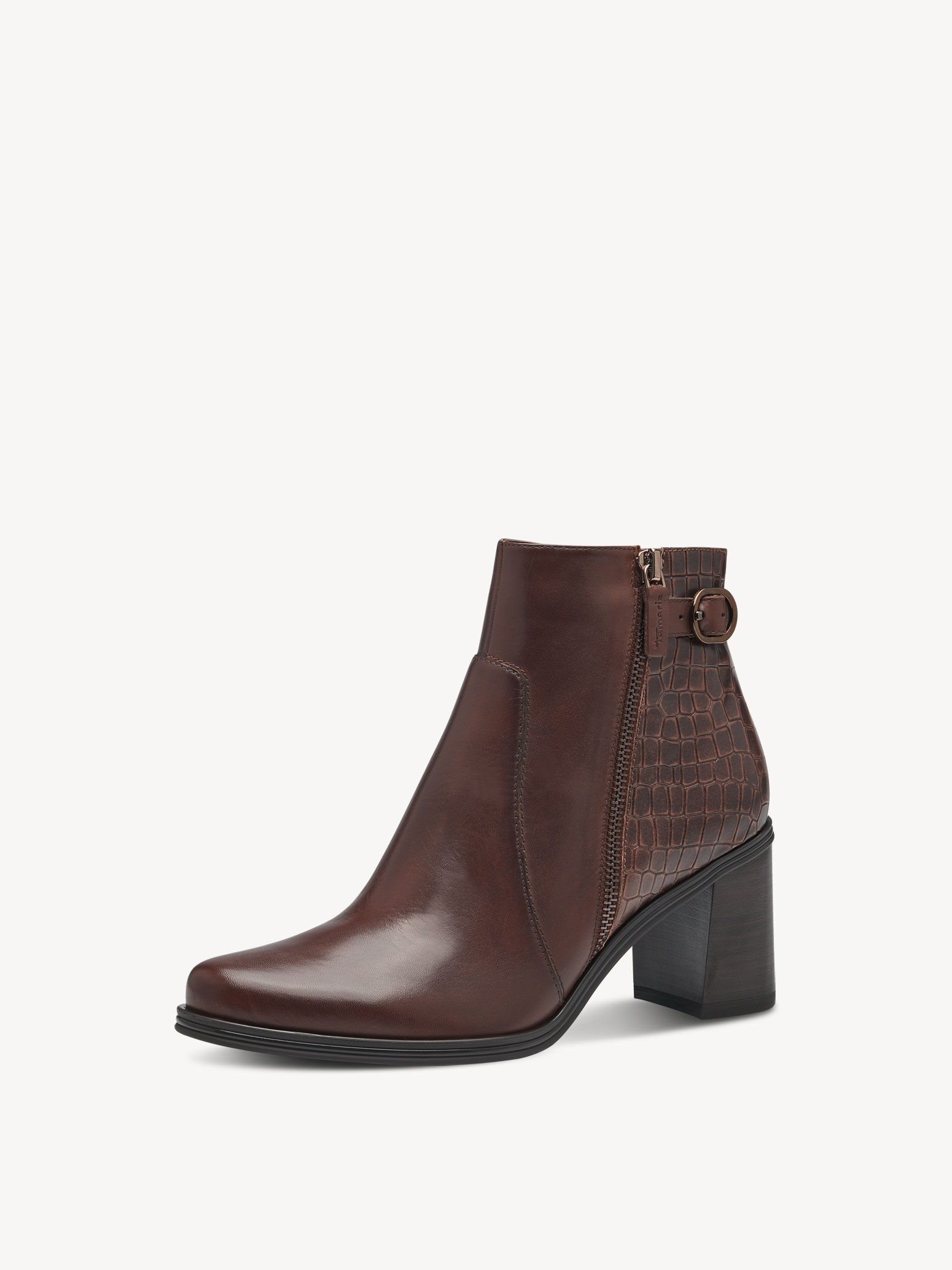 Bottine en cuir - marron