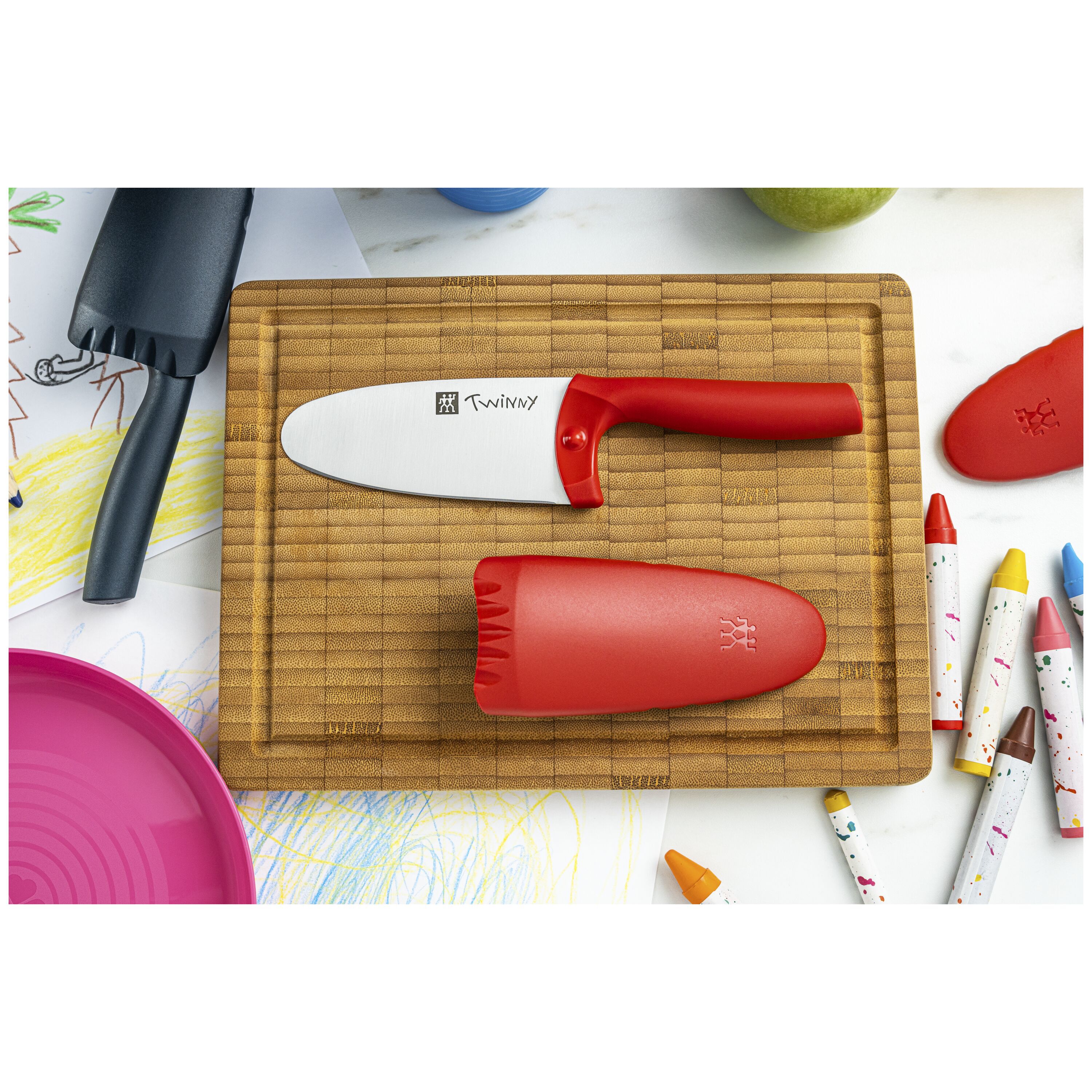 Kochmesser 10 cm, Rot