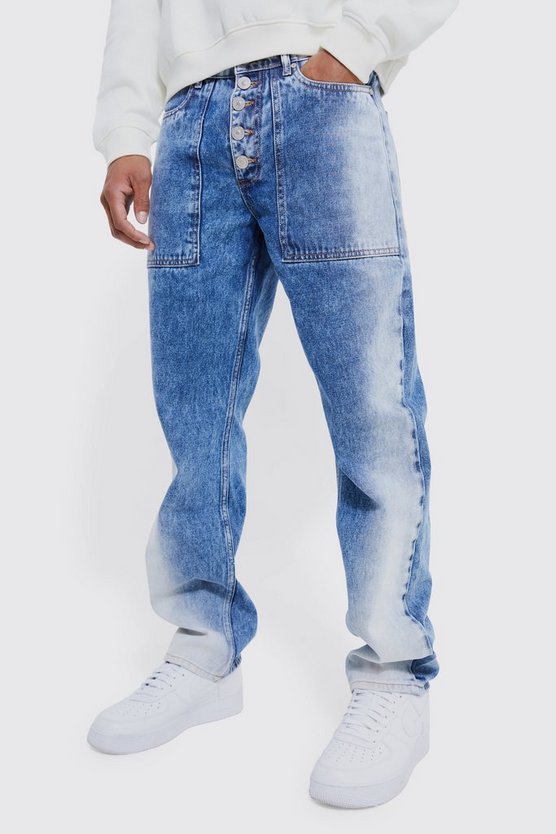 Lockere Jeans mit Acid-Waschung