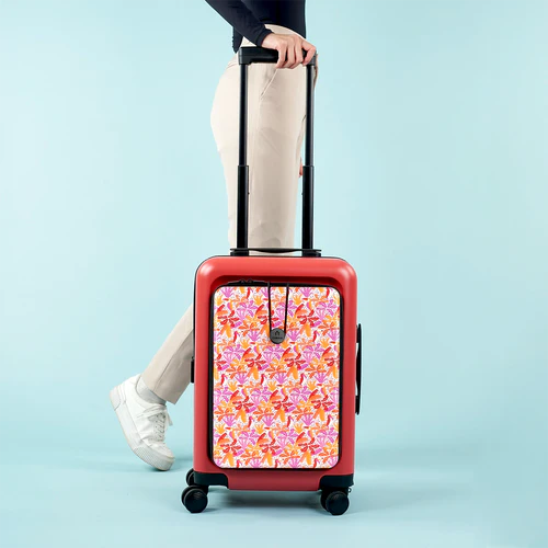LHR 4-wheel hard-shell suitcase with orange CPH pouch