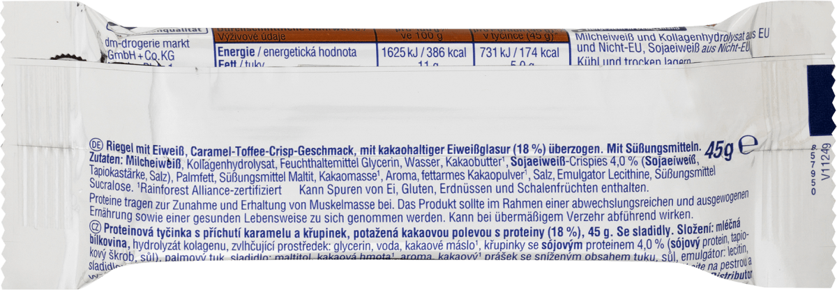 Proteinriegel 60%, Caramel Toffee Crisp Geschmack, 45 g