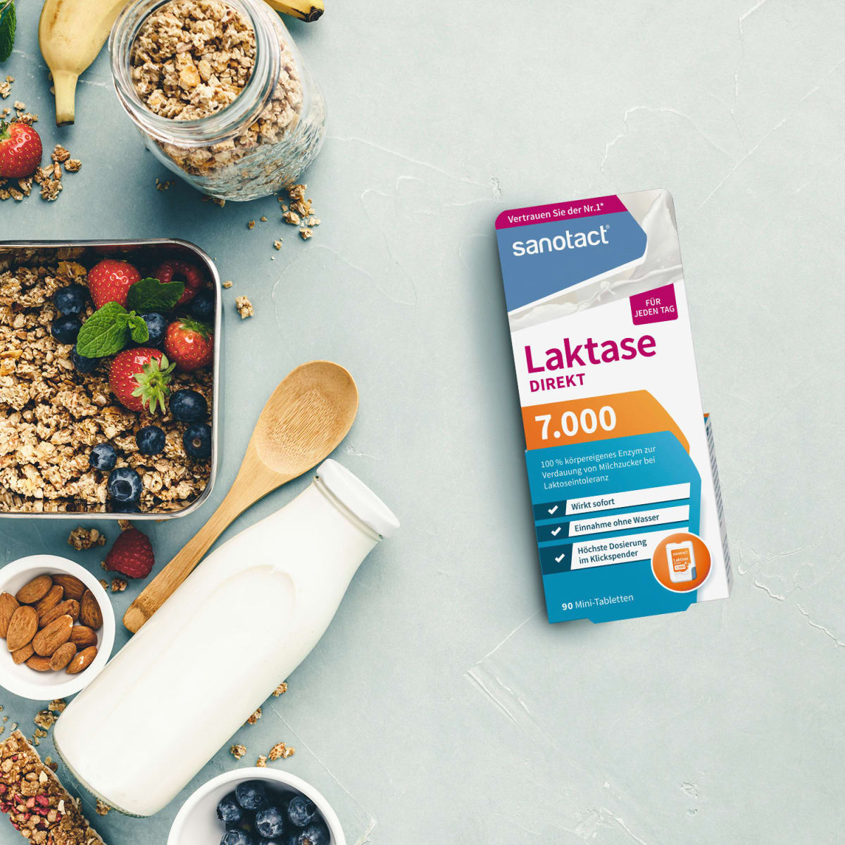 Laktase 7000 Direkt Mini Tabletten 90 St, 7,1 g