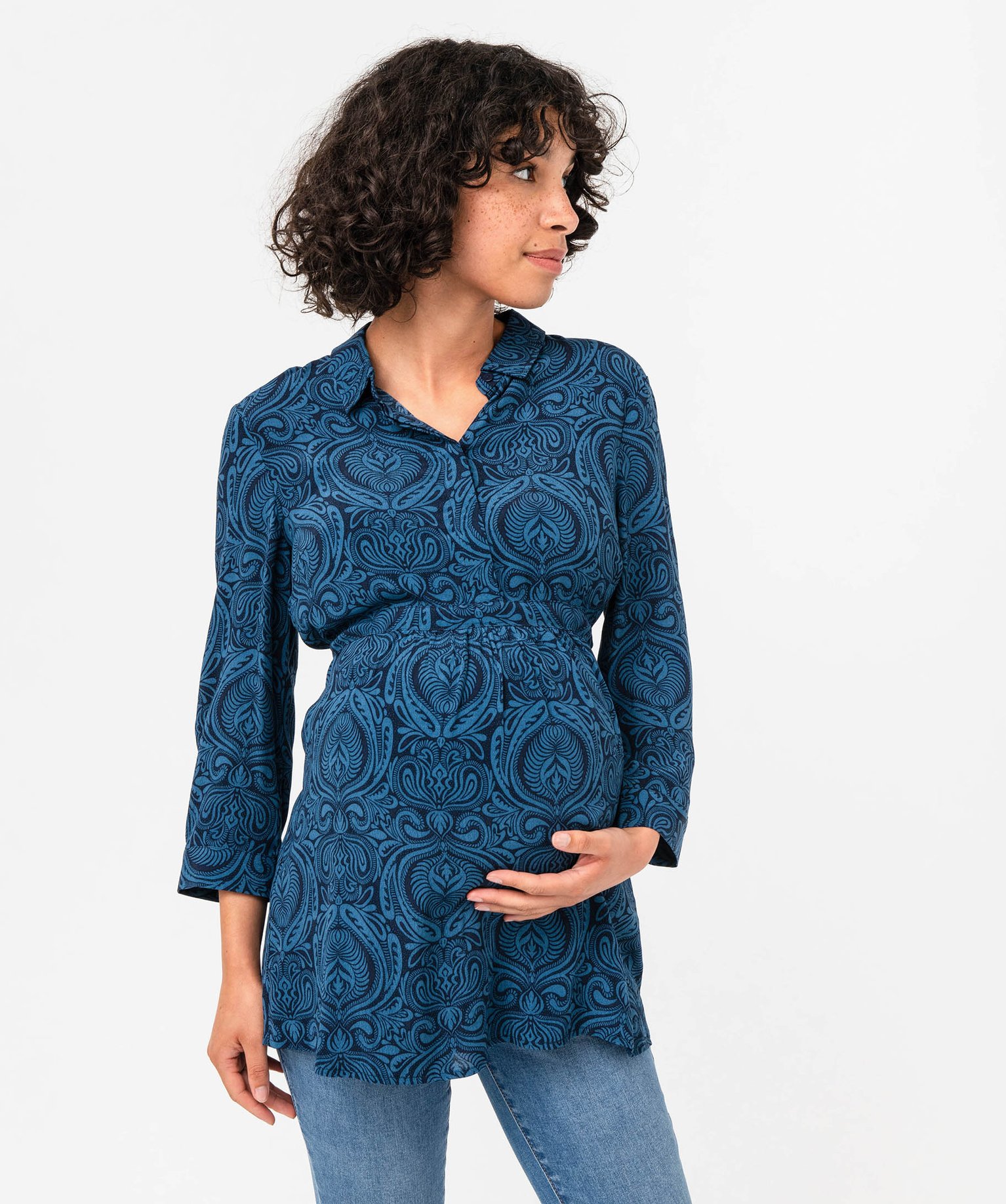 Blouse de grossesse fluide imprimée à manches 3/4 divers | GEMO