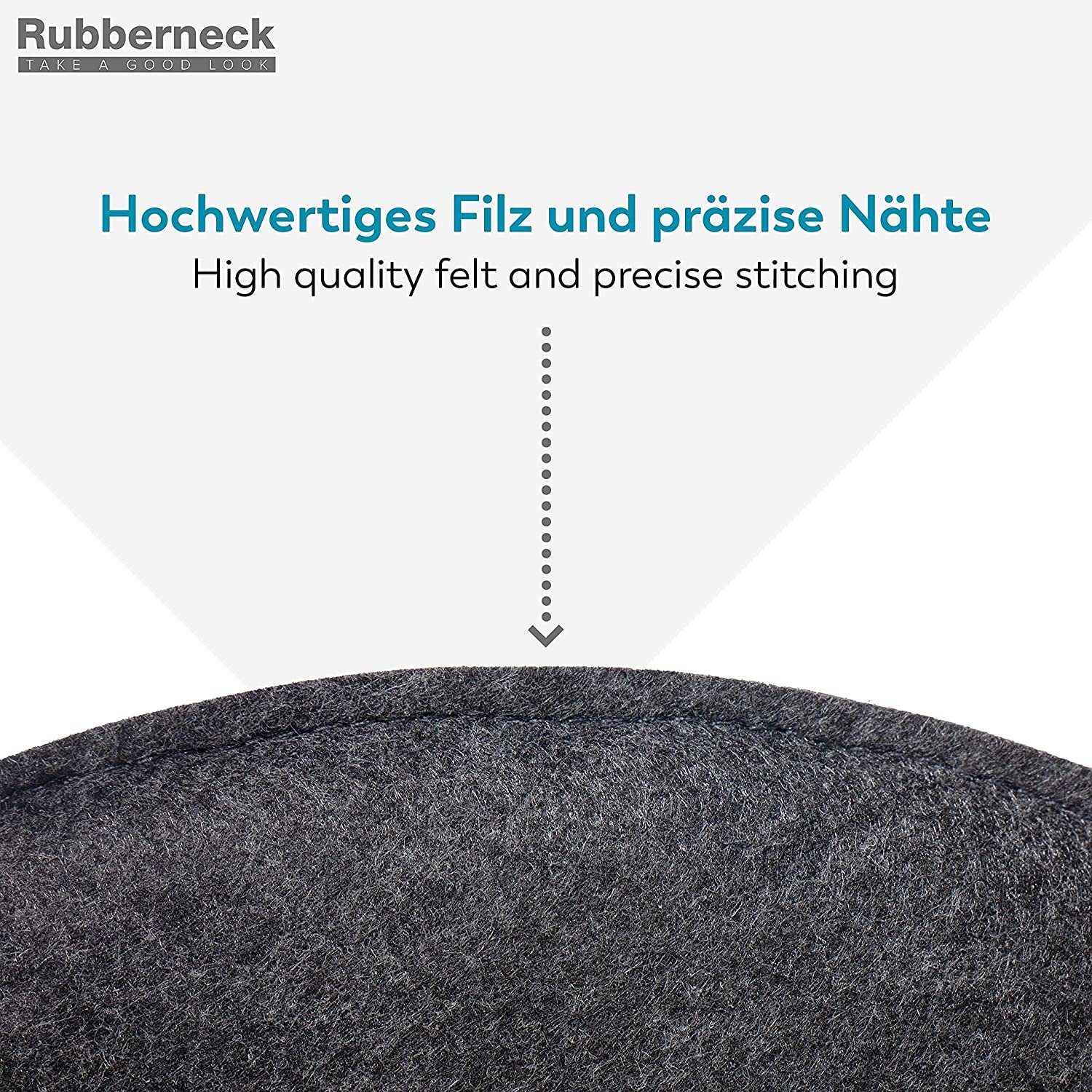 RUBBERNECK Auflagekissen Rutschfeste Filz Sitzkissen rund, Stuhlkissen mit Antirutsch-Noppen, (4 St), auf 30° waschbar