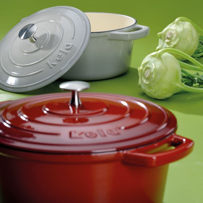 kela Gusseisen Bräter Calido oval rot 9,5 L