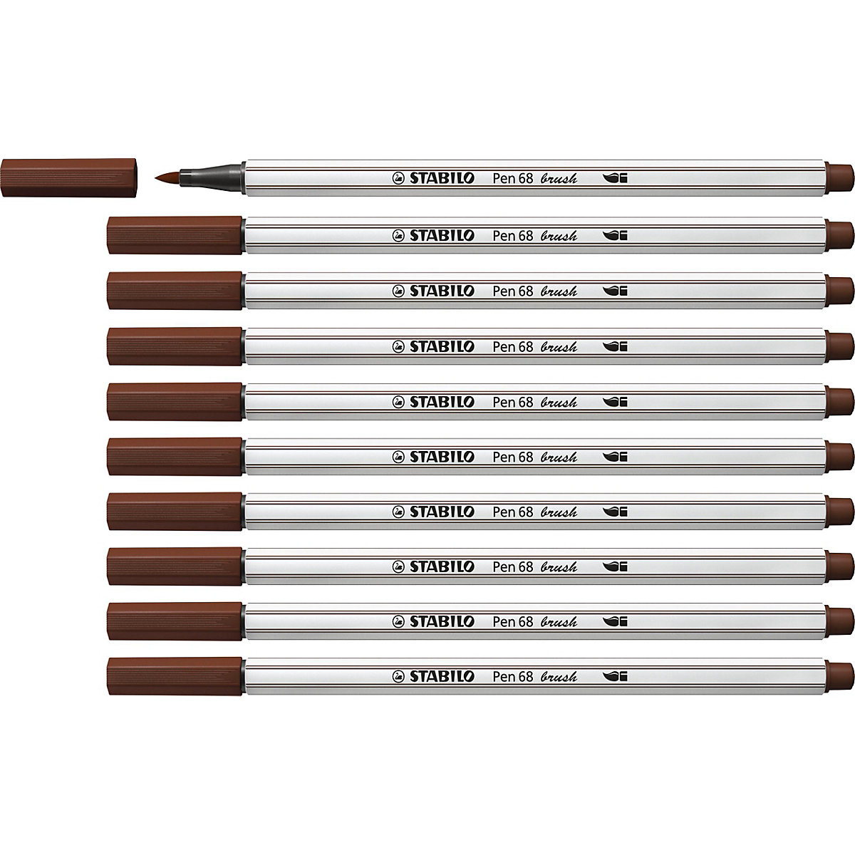 Premium-Filzstift Pen 68 brush, Pinselspitze für variable Strichstärken, braun