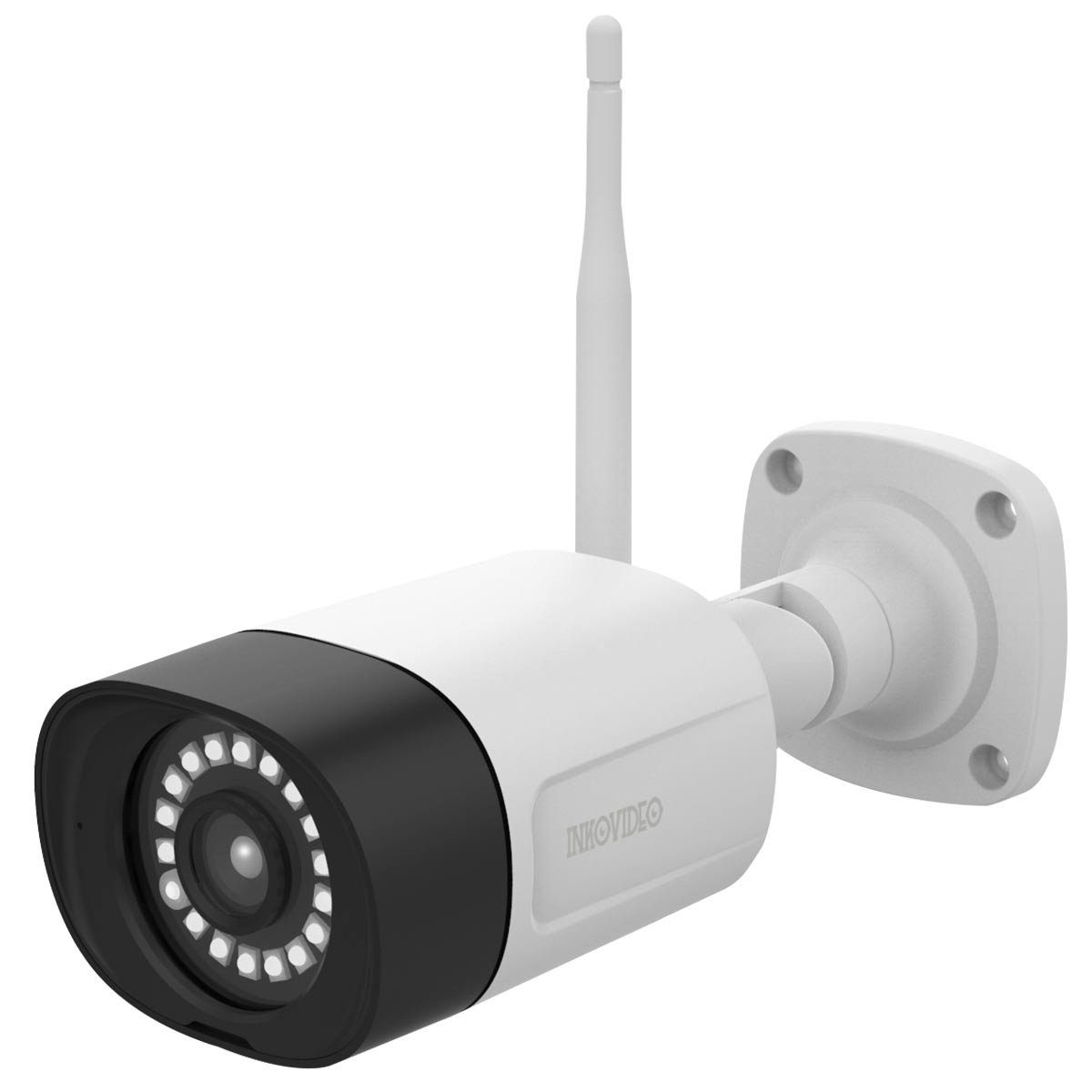 INKOVIDEO INKO-22M WLAN Komplettset mit 4-Kanal Netzwerkrekorder und 2x 3 MP Überwachungskamera (3-tlg., Plug and play, P2P, H.265 / H.265+ Komprimierung, Nachtsicht, Videorekorder mit HDMI-Ausgang)