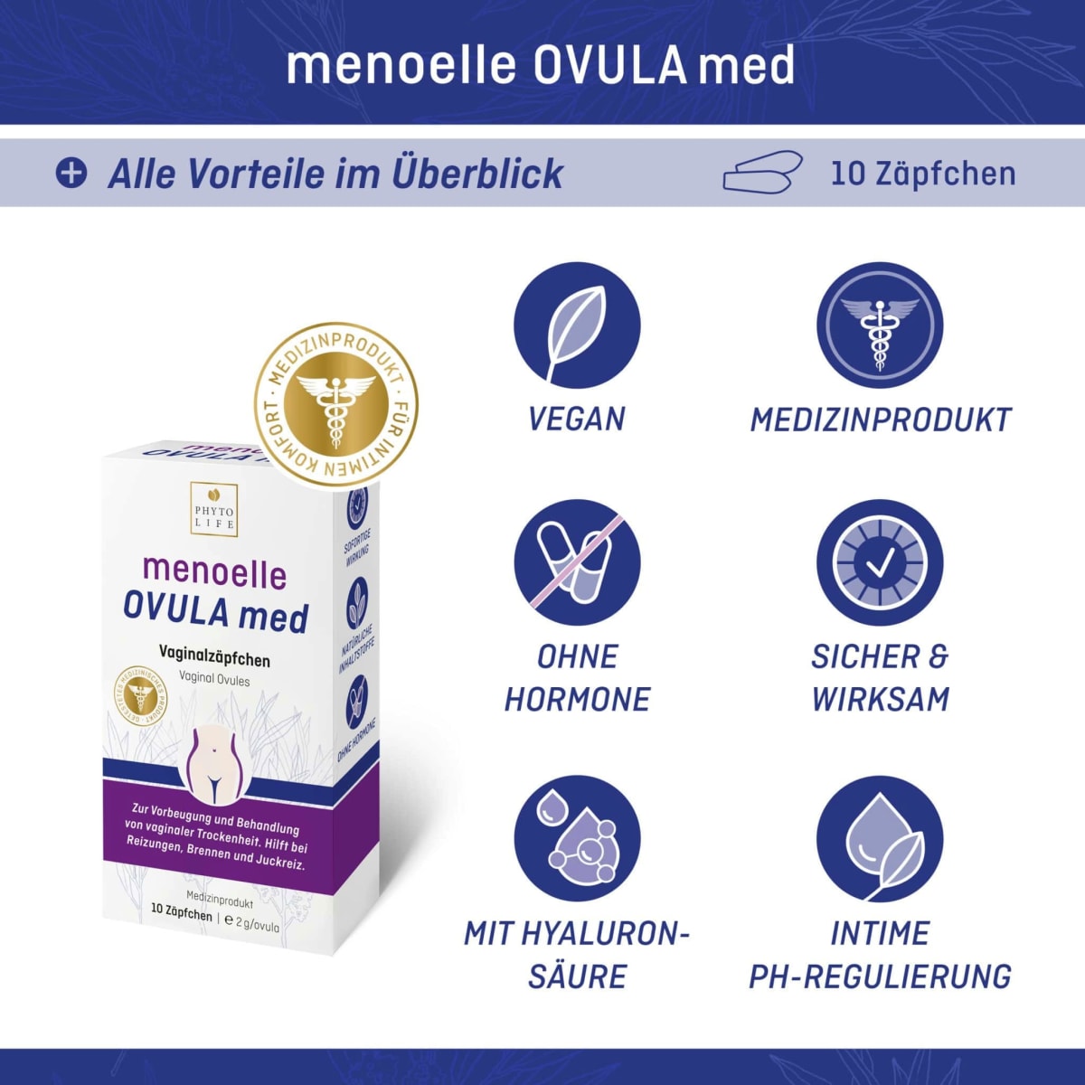 Vaginalzäpfchen OVULA med 10 St., 20 g