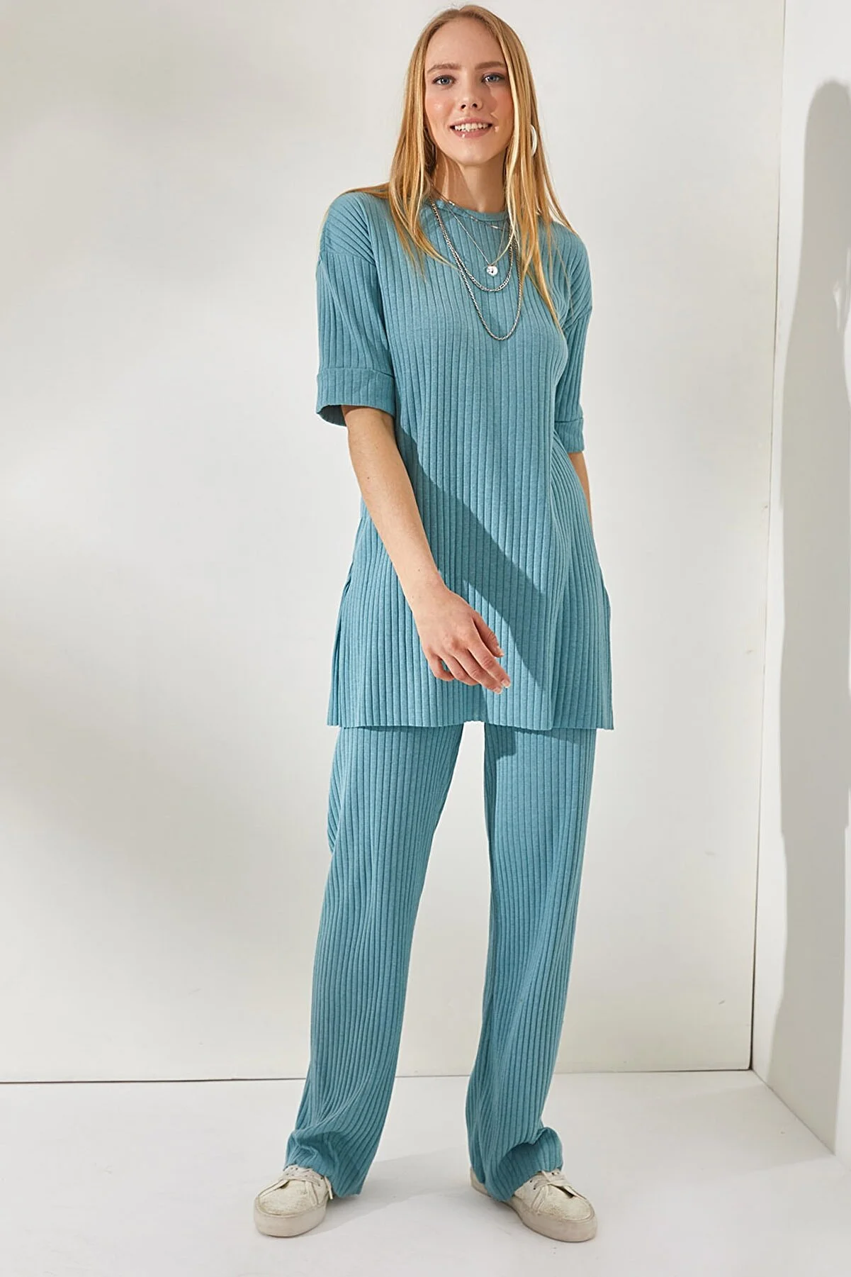 Olalook  Mintgrüner Lycra-Anzug mit kurzen Ärmeln für Damen, Unterteil, TKM-19000191
