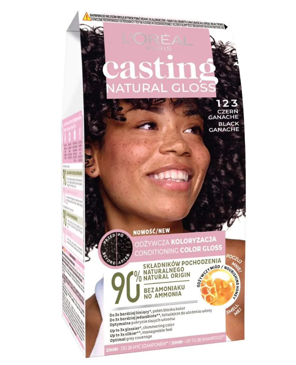 Casting Naturlig Gloss Hårfarve, 123 Sort Ganache
