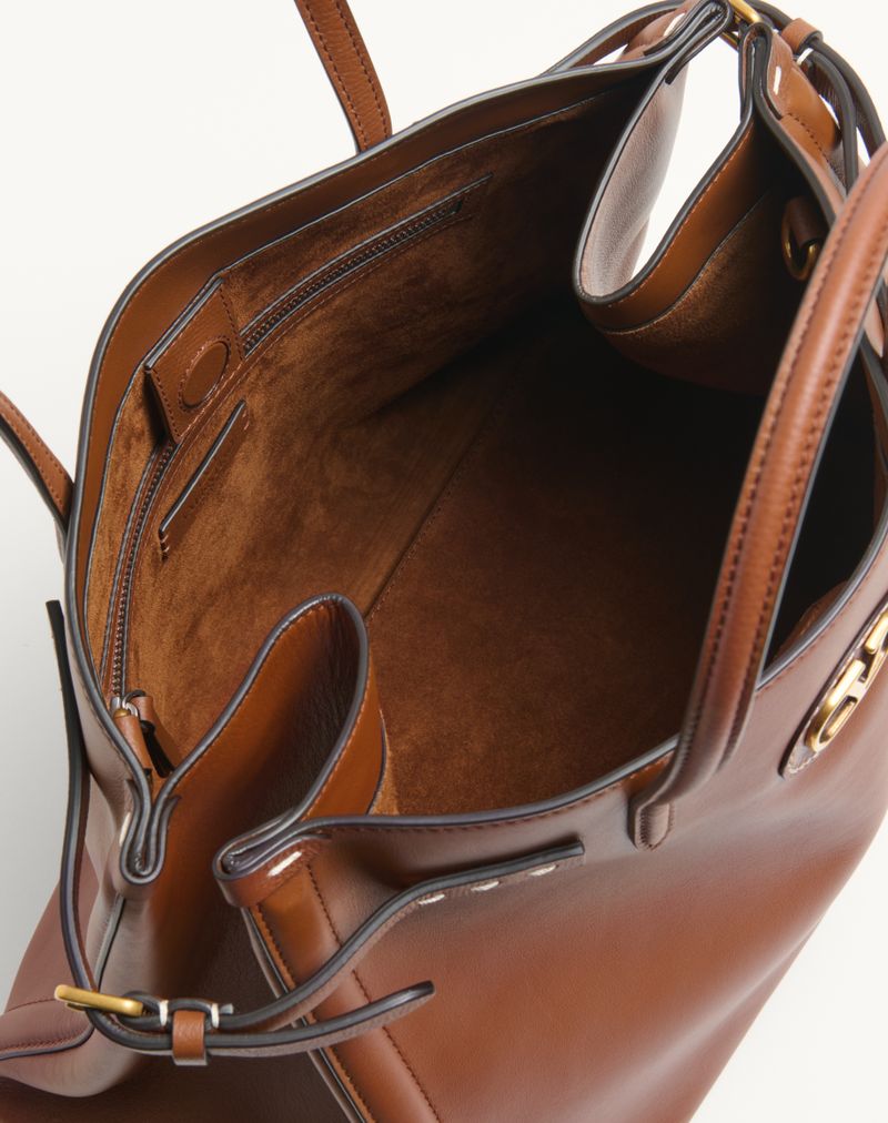 Bolsa de compras Valentino Garavani Antibes média em couro de bezerro