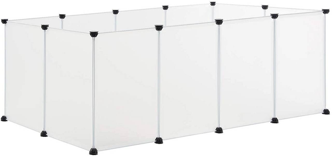 EUGAD Freigehege, für Kaninchen Hasen DIY 12 Platten 145x75x46 cm