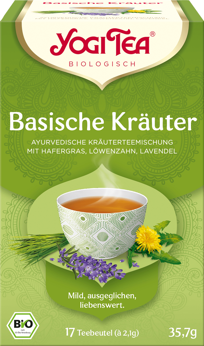 Kräutertee \Basische Kräuter\ mit Hafergras, Löwenzahn, Lavendel (17 Beutel), 35,7 g