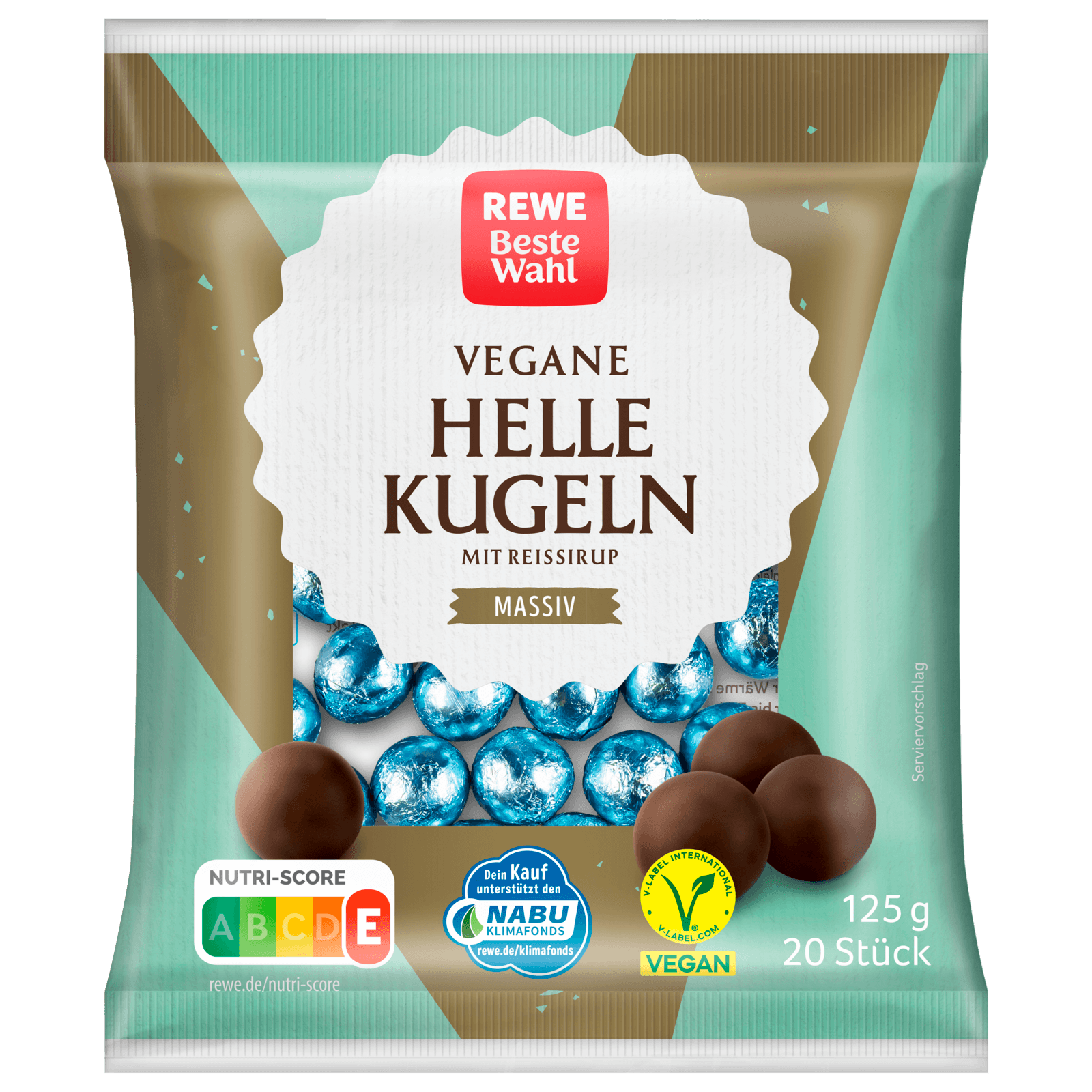 REWE Beste Wahl Helle Kugeln mit Reissirup vegan 125g