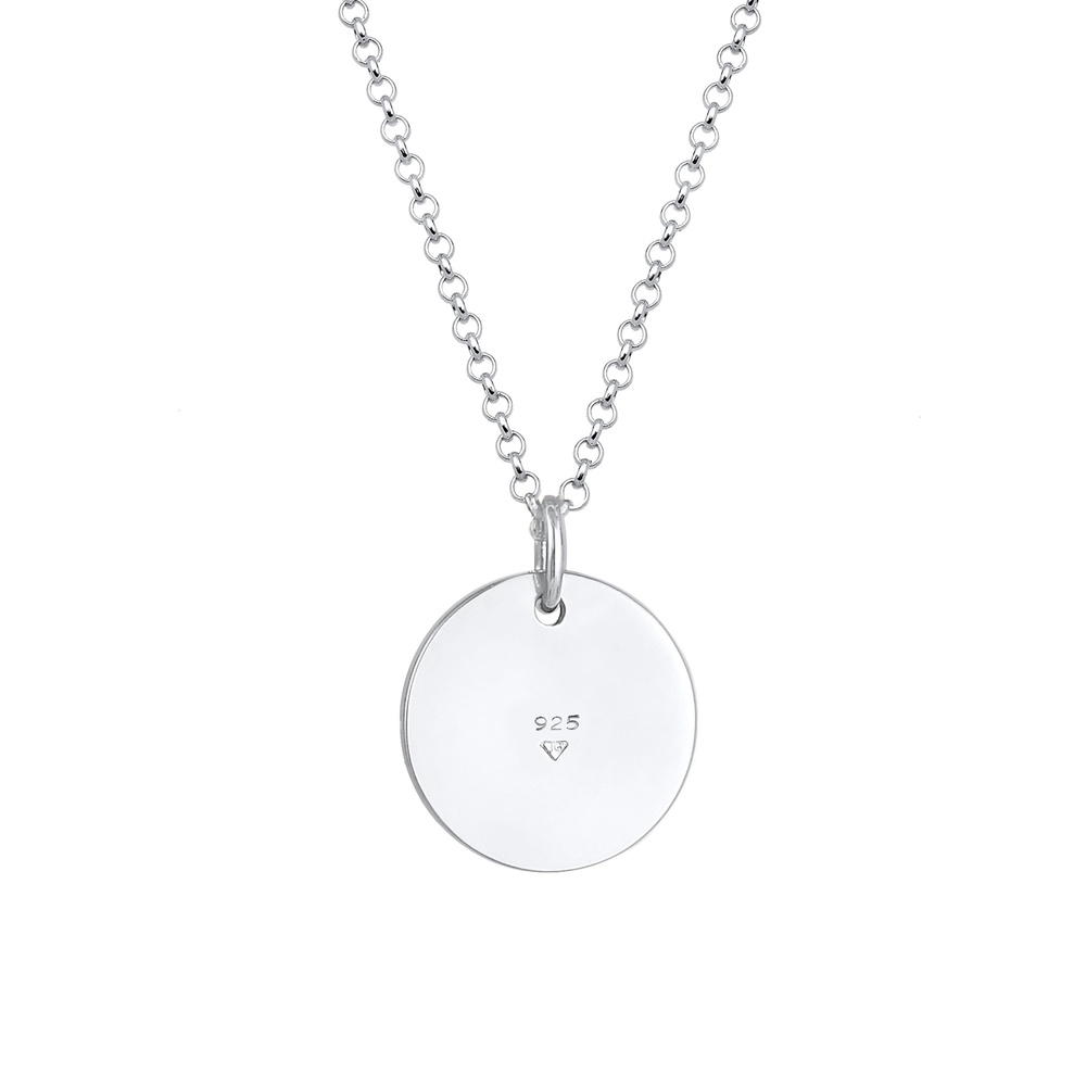 Elli Elli Collier Pendentif plaquette pour dames Look Geo Matte en 925/1000 argent mas Bijoux