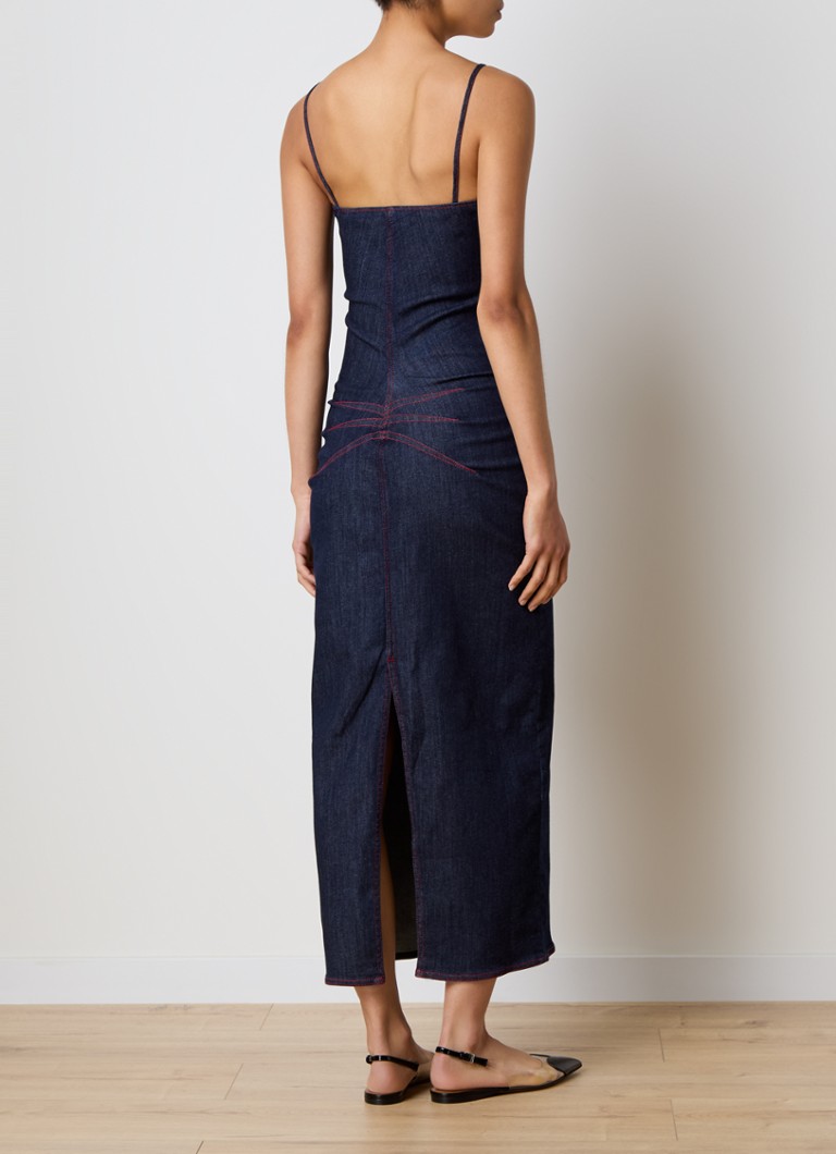 Alaïa denim maxi dress with slit
