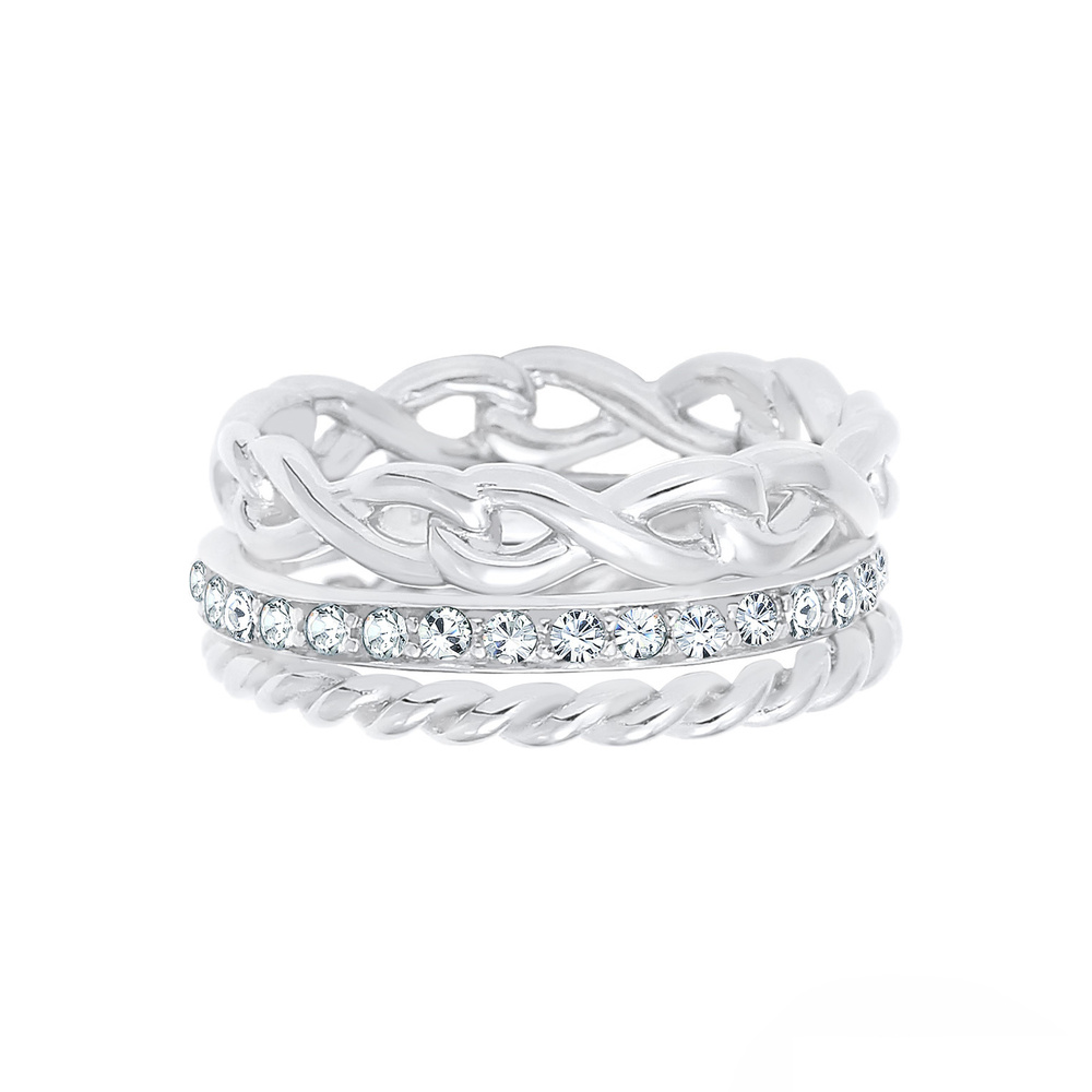 Elli Elli Bague Infinity Cristaux Bague Femme - (925/1000) Argent Bague