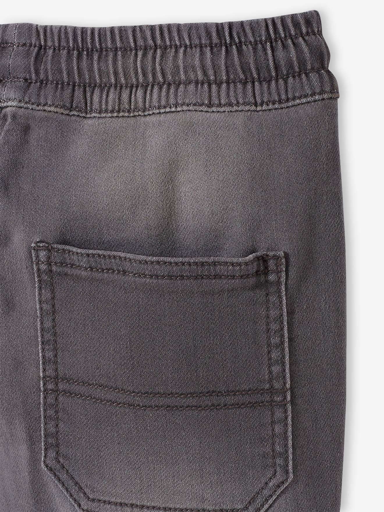 Vertbaudet Jungen Sweathose, Jeans-Optik Oeko-Tex - grau