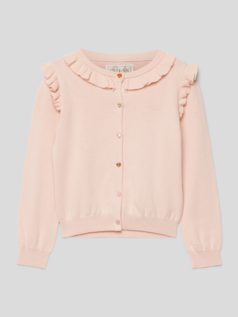 Cardigan mit Label-Stitching in hellrosa