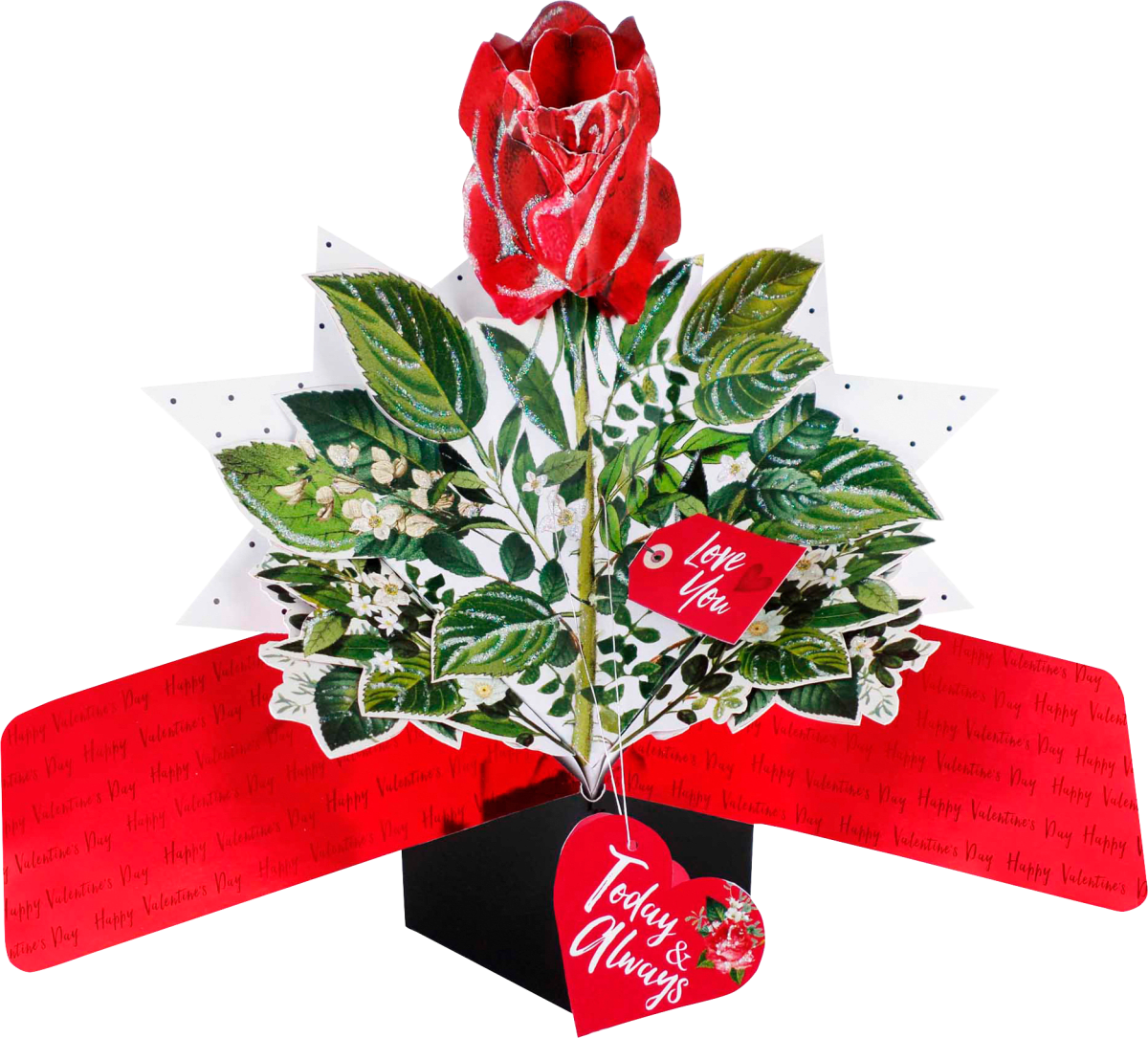 Grußkarte PopUp Valentinstag Premium Rose, 1 St