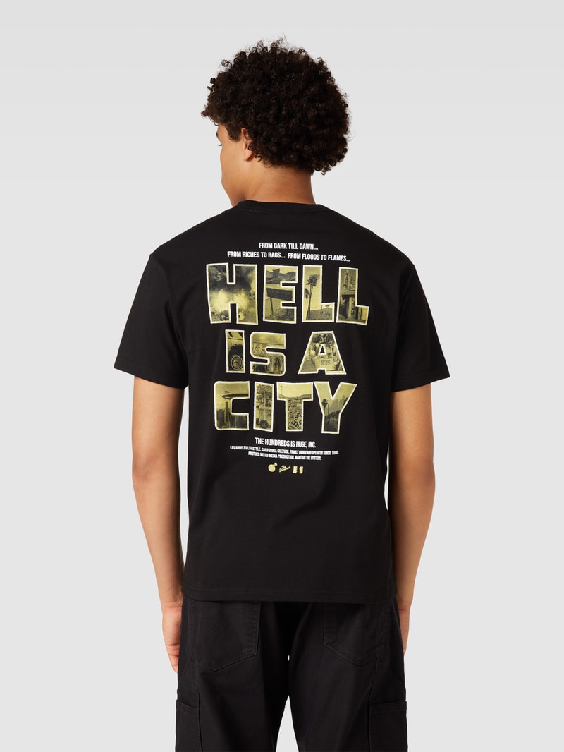T-Shirt mit Statement-Print in schwarz