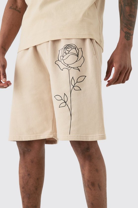 Tall lockere Jersey-Shorts mit Print