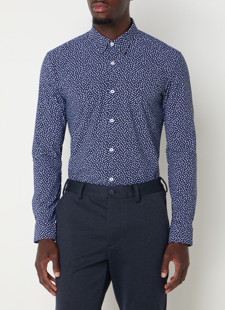 Camisa HUGO BOSS P-Roan slim fit com microestampa