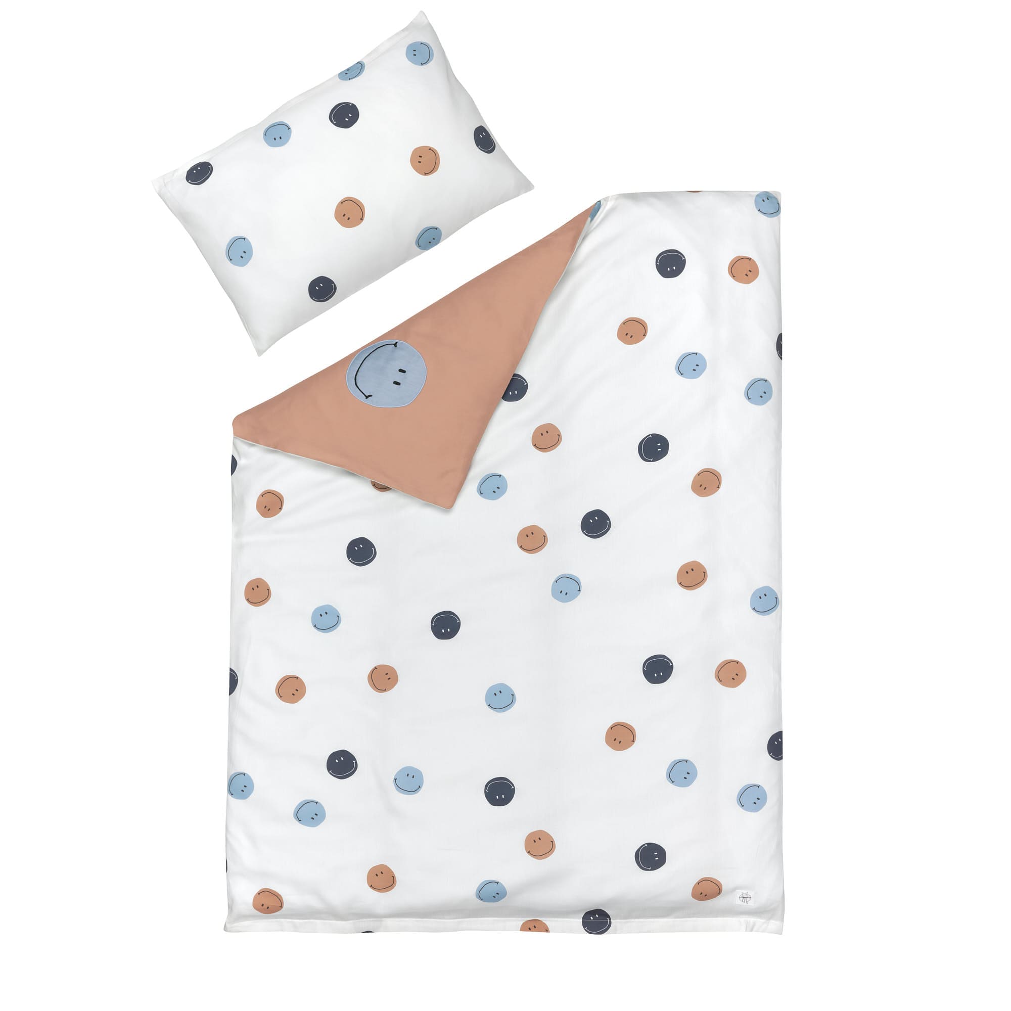 Bettwäsche Set Kinder - Bio Baumwolle, Smile, Braun Milky