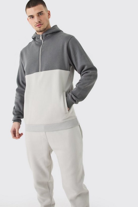 Tall Slim-Fit Colorblock Trainingsanzug mit Reißverschluss