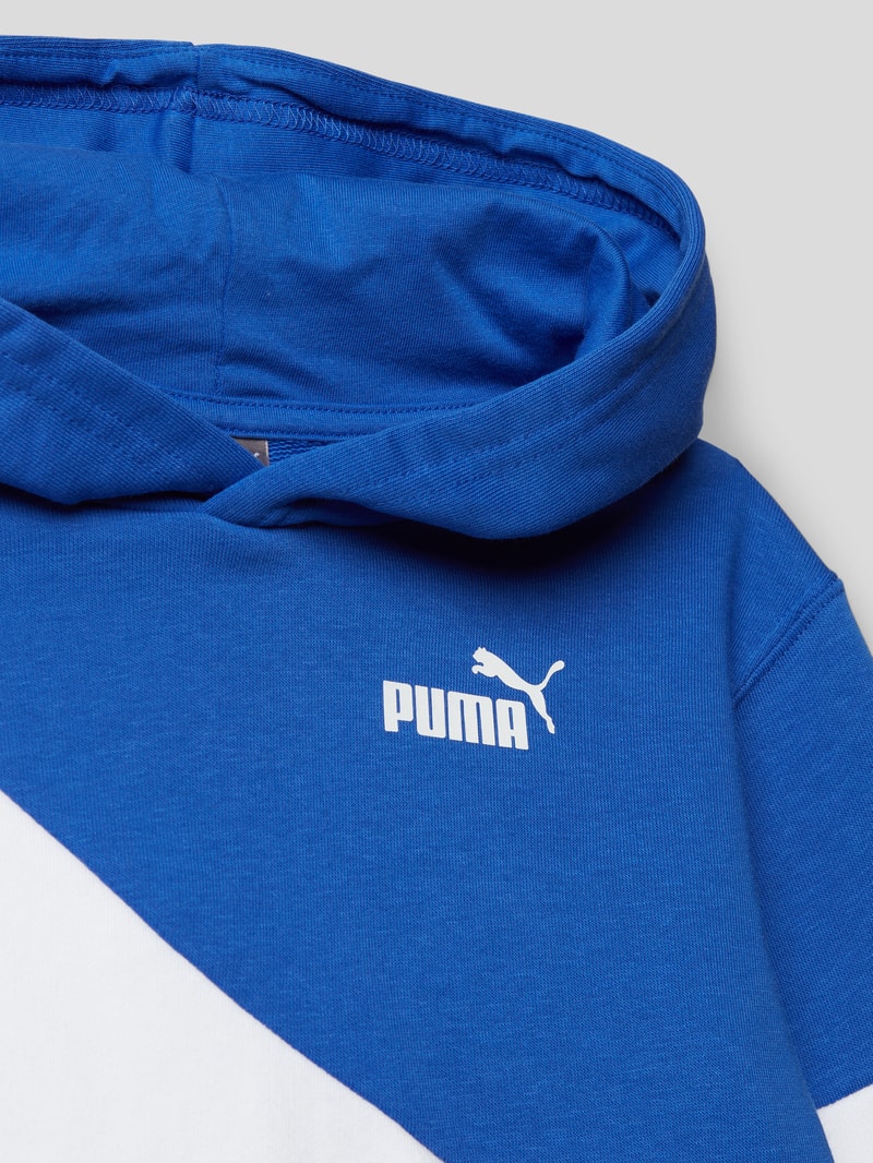 Hoodie mit Label-Print Modell 'POWER CAT' in royalblau