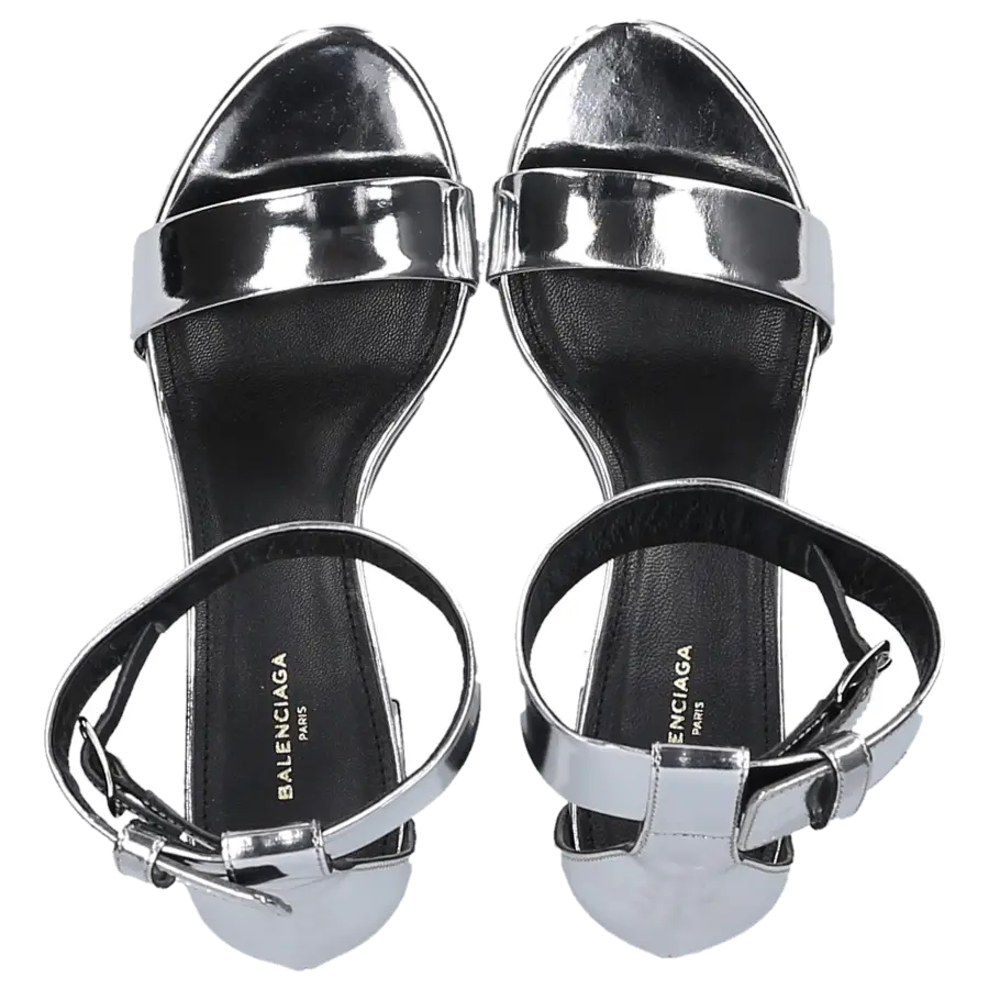 Balenciaga - Riemchensandalen Kalbsleder Metallisch silber - silber