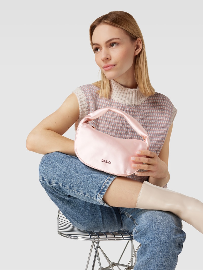 Handtasche mit Label-Detail Modell 'Gidth' in rosa