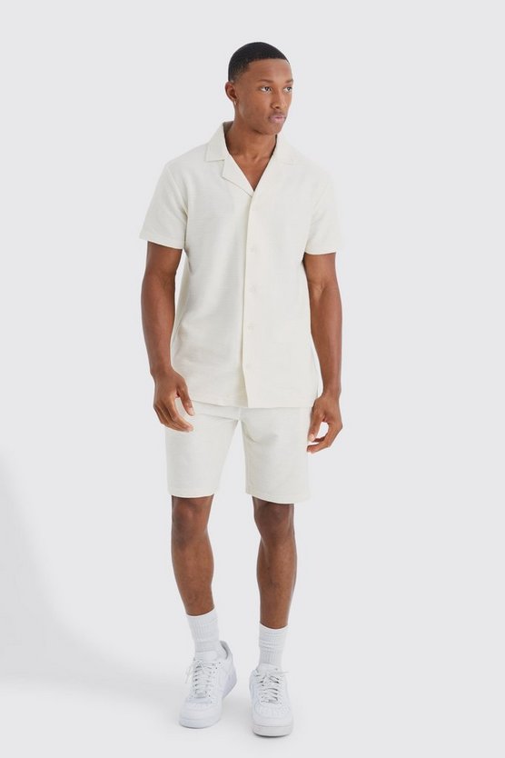 Kurzärmliges Ottoman Jersey-Hemd und Shorts