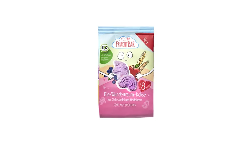 FRUCHTBAR Bio-Wundertraum-Kekse mit Dinkel, Apfel und Heidelbeere 100 g