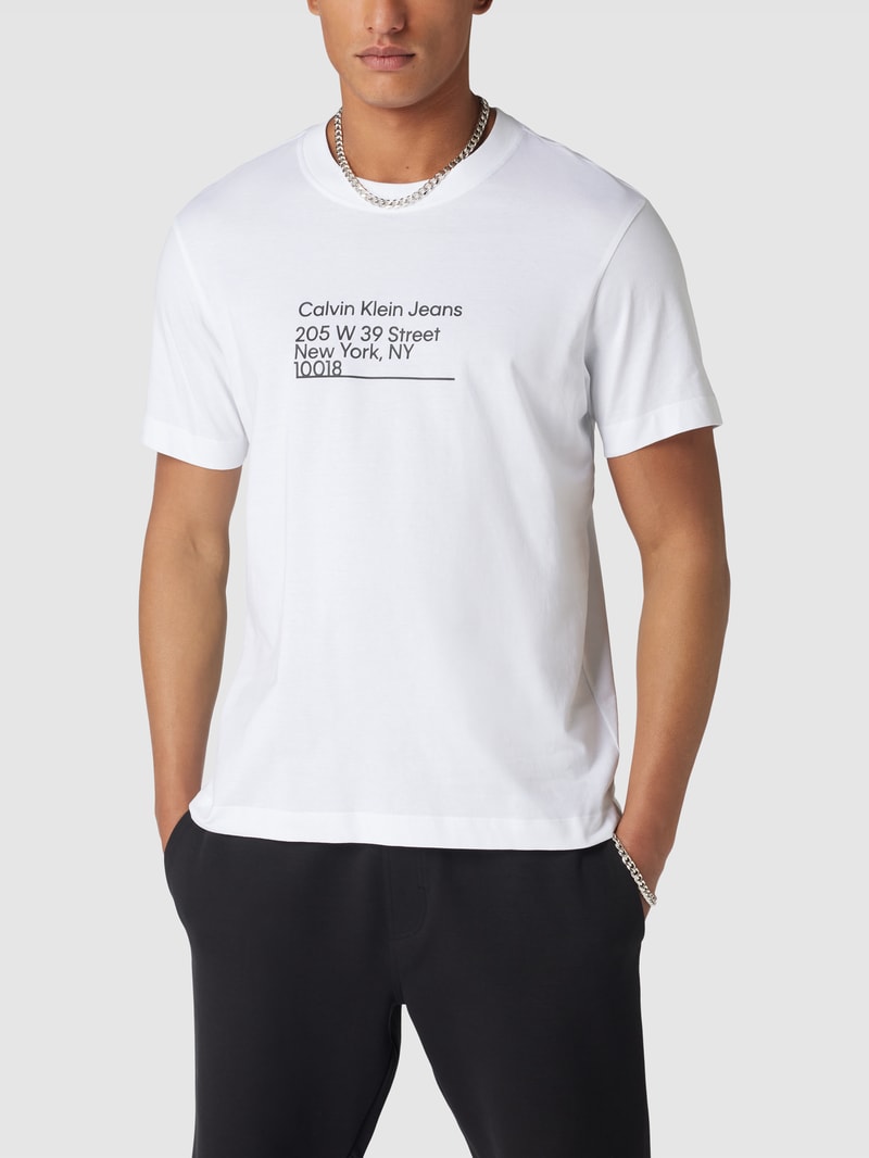 T-Shirt aus Baumwolle Modell 'ADDRESS' in weiss