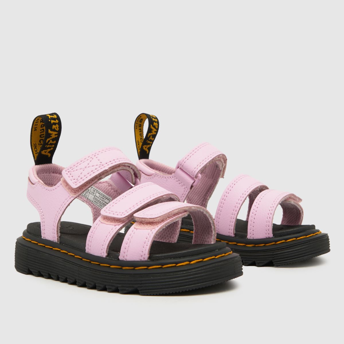Dr Martens ljusrosa klaire flickor småbarnssandaler