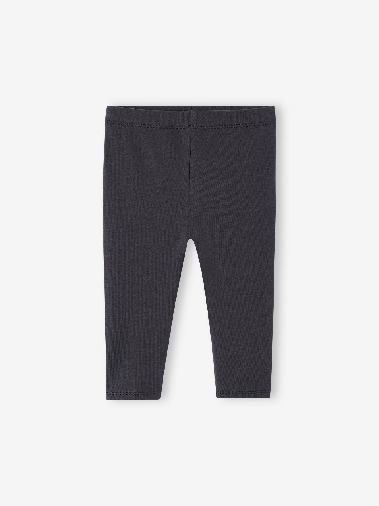 Lot de 2 leggings longs bébé fille BASICS gris chiné