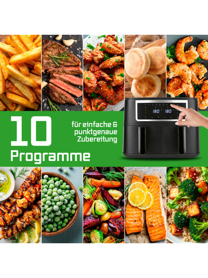Gourmetmaxx GOURMETmaxx Doppelkammer-Heißluftfritteuse 2 x 4 L - Touch, Timer, 10 Programme günstig kaufen onesize