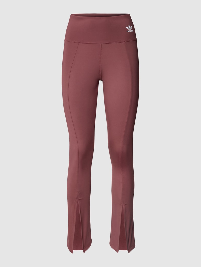 Leggings mit Label-Print in aubergine