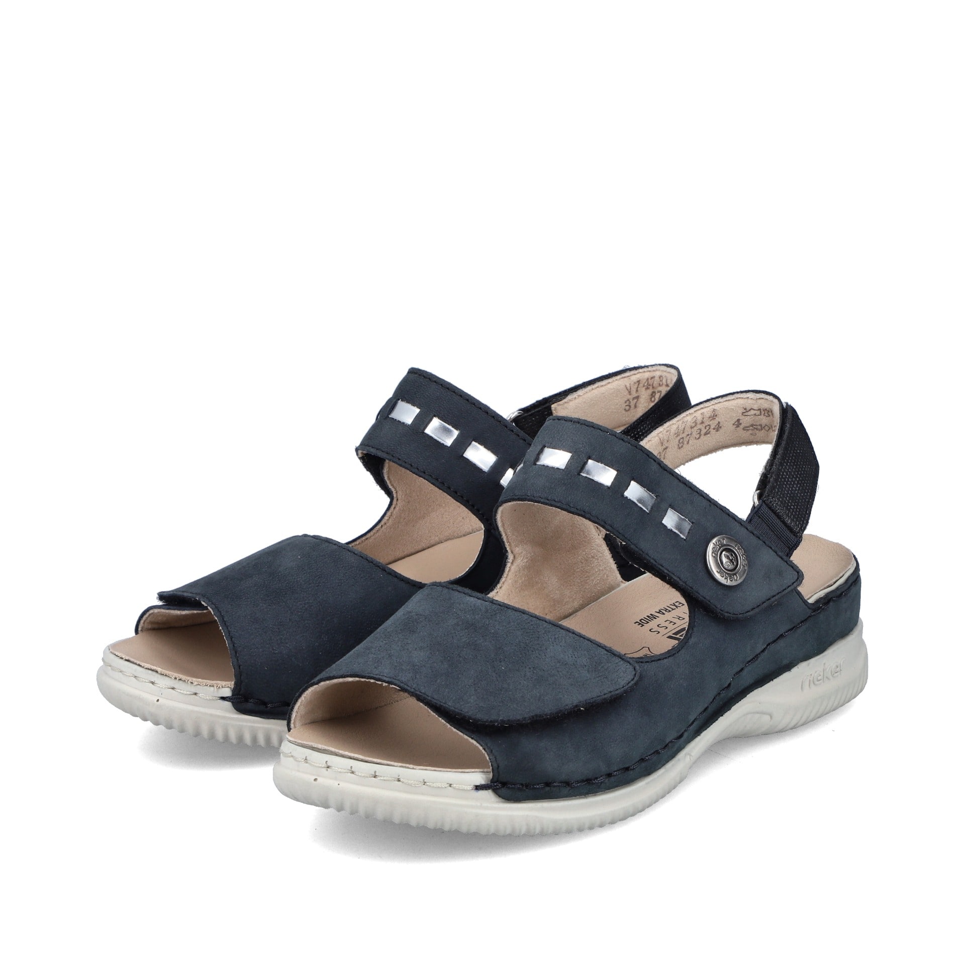 Rieker Damen Riemchensandalen stahlblau