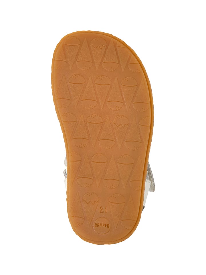 Camper Leder-Halbsandalen in Weiß/ Gelb günstig kaufen