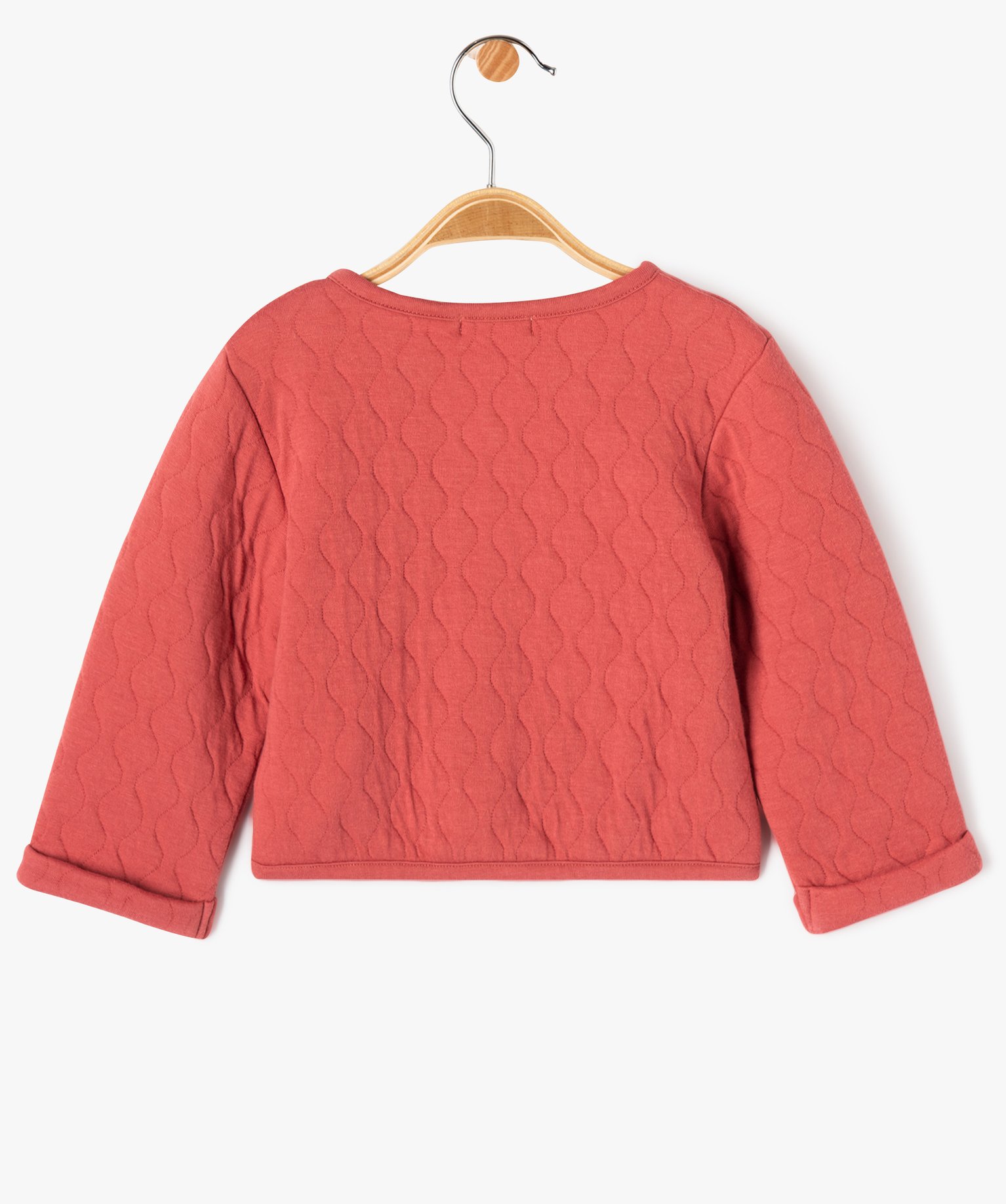 Sweat matelassé boutonné bébé fille - LuluCastagnette rose fonce | GEMO